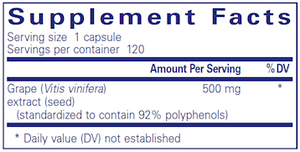 Pure Encapsulations Grape Pip 500mg - 120ct - ePothex