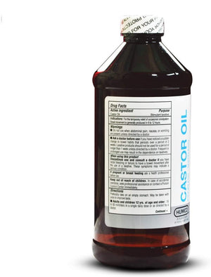 Humco Castor Oil USP Food Grade 16 oz - Promotes Skin & Hair Health - ePothex
