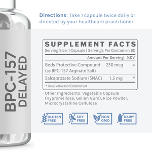 Infiniwell BPC-157 Delayed 250mg (Delayed Release) 60 Capsules
