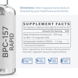 Infiniwell BPC-157 Rapid 250mcg (Rapid Release) 60 Capsules - ePothex