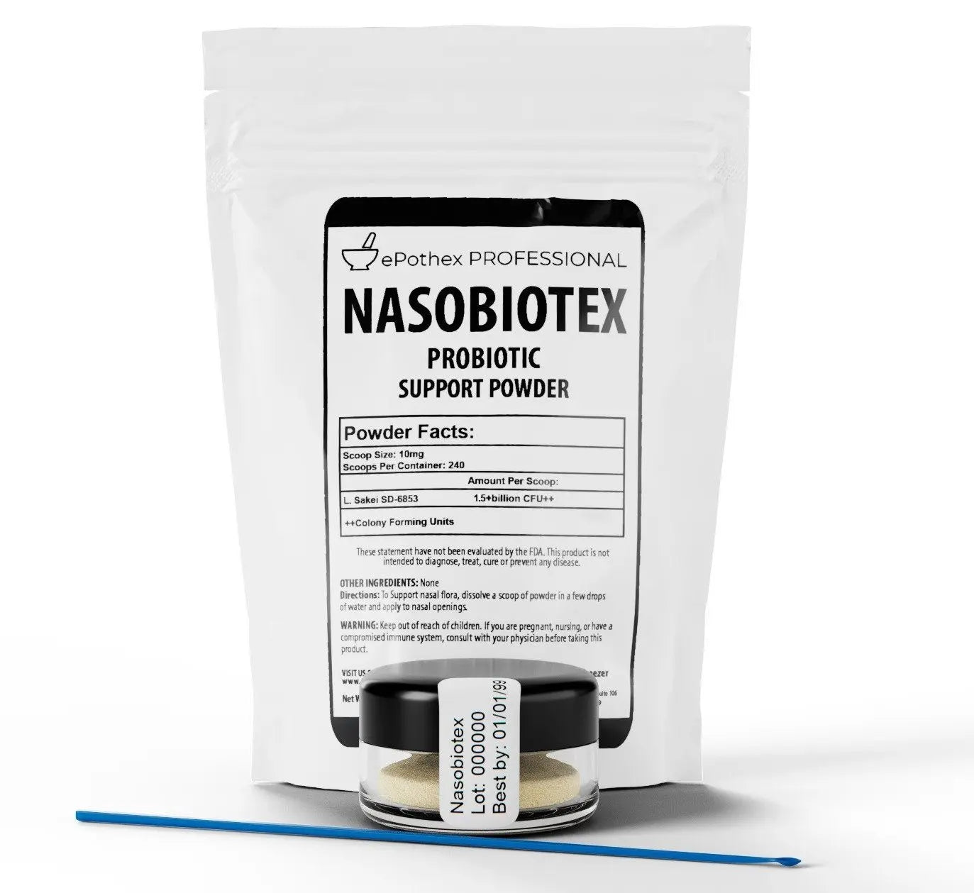 Nasobiotex L. Sakei Powder - 1.5+Billion CFU - Sinus Probiotic - ePothex