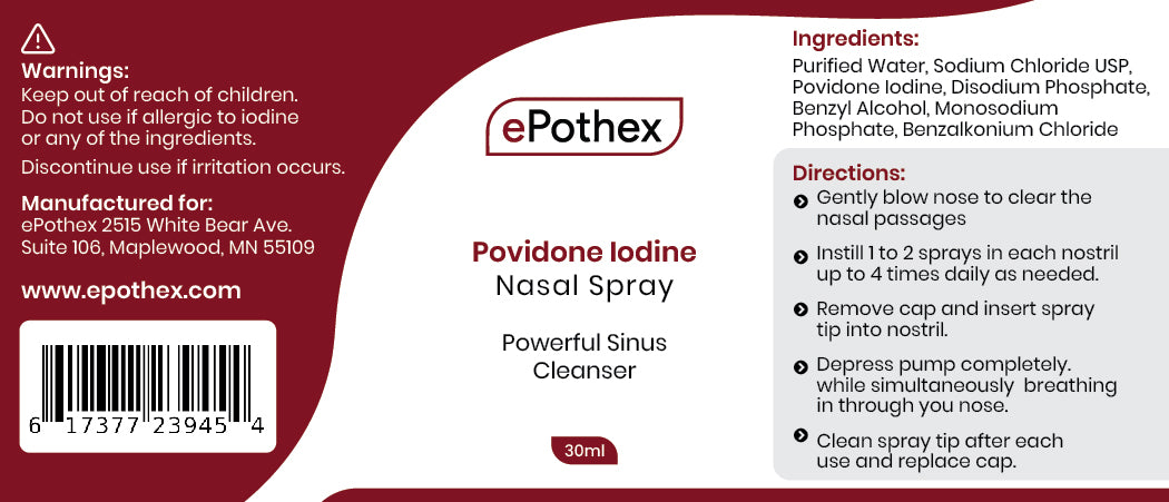 1% Povidone Iodine Nasal Spray - 30ml