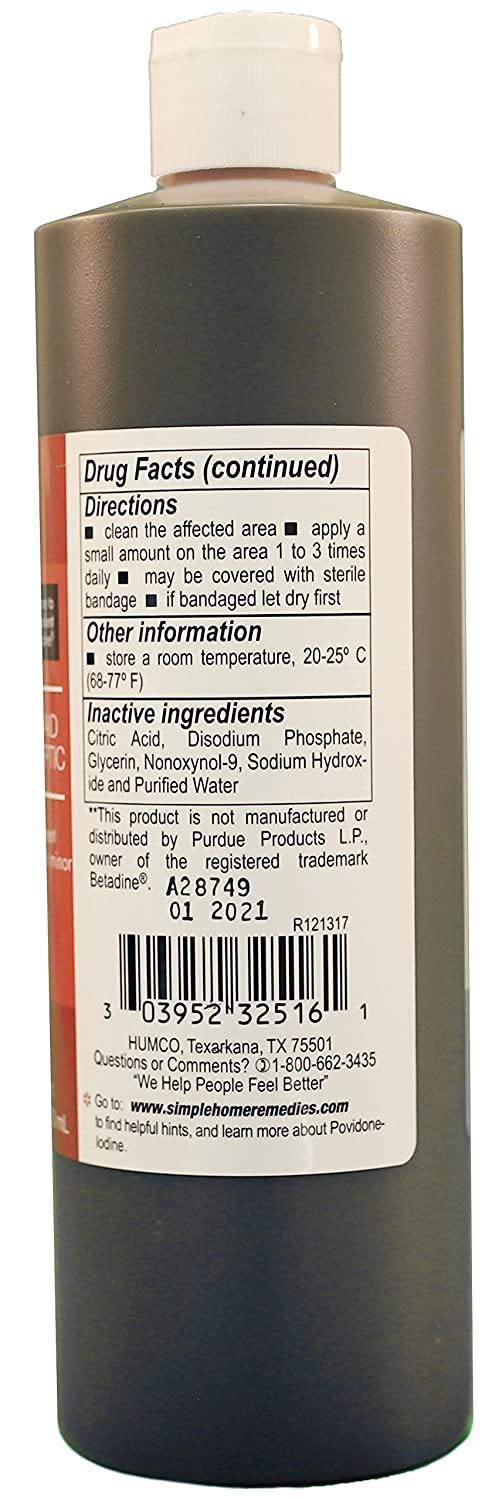 Humco Povidone Iodine 10% Topical Solution - 16 oz - ePothex