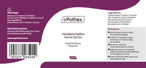 ePothex Povidone Iodine Nasal Spray - Sinus Cleanser - 30ml - ePothex