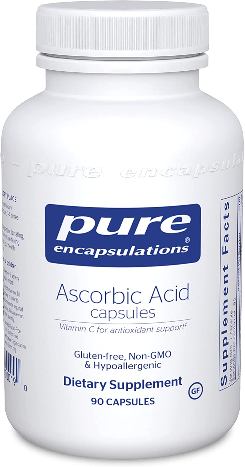 Pure Encapsulations Ascorbic Acid (Vitamin C) - 90 Capsules - ePothex