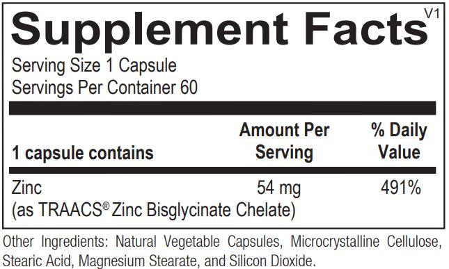 Reacted Zinc 60ct - Ortho Molecular Products - ePothex