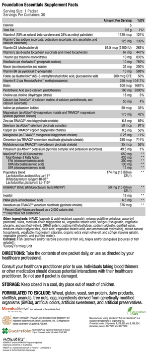 Xymogen Foundation Essentials 30 Packets