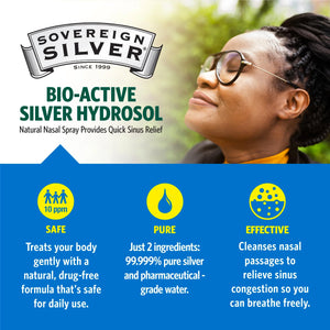 Sovereign Silver - Bio-Active Silver Hydrosol - 10PPM Vertical Spray - 59ml (2 fl oz.) - ePothex