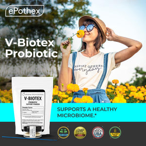 V-Biotex Pure L Crispatus Probiotic Powder 100 Billion+ CFU/gm - ePothex