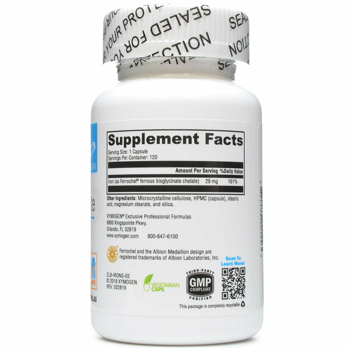 Xymogen Iron Glycinate 120 Capsules ePothex