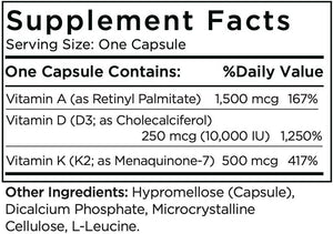 BioTE ADK 10 - 90 Capsules - Vitamin A, Vitamin D, Vitamin K - ePothex